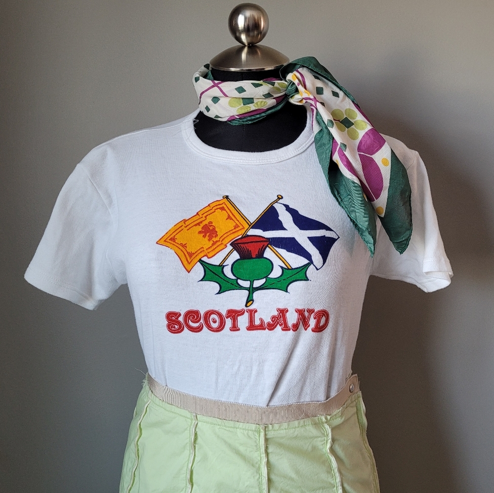 Vintage Scotland souvenir print Baby tee